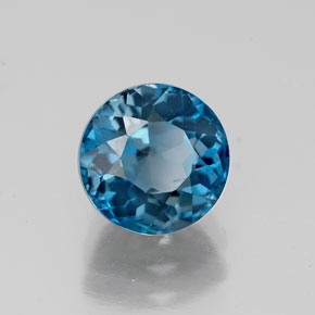 Topaze bleue naturelle coupe roude, 2,02 ct, VS