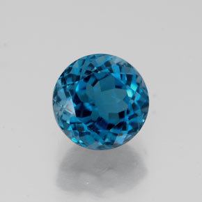 Topaze bleue naturelle coupe roude, 1,91 ct, VS