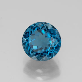 Topaze bleue naturelle coupe roude, 1,91 ct, VS