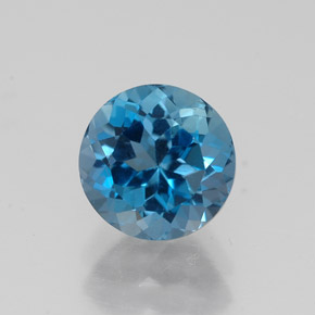 Topaze bleue naturelle coupe roude, 2,08 ct, VS