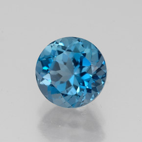 Topaze bleue naturelle coupe roude, 2,08 ct, VS