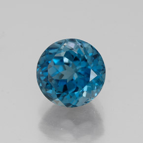 Topaze bleue naturelle coupe roude, 2,05 ct, VS