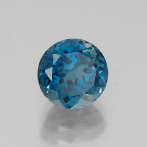 Topaze bleue naturelle coupe roude, 2,05 ct, VS
