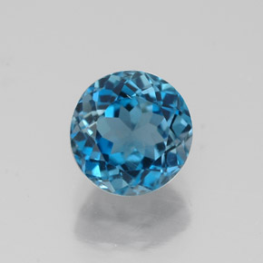 Topaze bleue naturelle coupe roude, 1,85 ct, VS