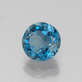 Topaze bleue naturelle coupe roude, 1,85 ct, VS
