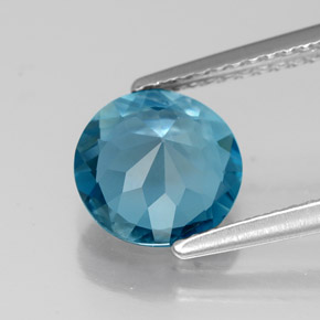 Topaze bleue naturelle coupe roude, 1,90 ct, VVS-VS