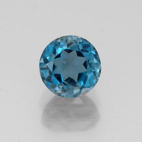 Topaze bleue naturelle coupe roude, 1,38 ct, VVS