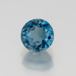 Topaze bleue naturelle coupe roude, 1,38 ct, VVS