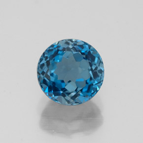 Topaze bleue naturelle coupe roude, 2,00 ct, VVS-VS