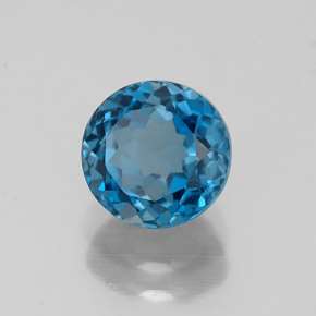 Topaze bleue naturelle coupe roude, 2,00 ct, VVS-VS