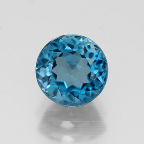 Topaze bleue naturelle coupe roude, 1,89 ct, VVS