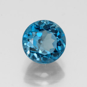 Topaze bleue naturelle coupe roude, 1,89 ct, VVS