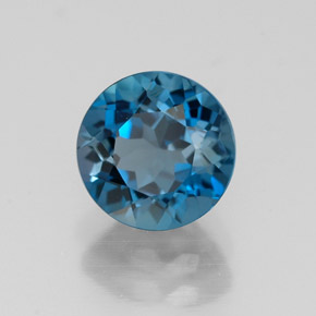 Topaze bleue naturelle coupe roude, 1,78 ct, VVS