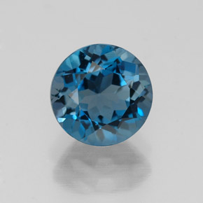 Topaze bleue naturelle coupe roude, 1,78 ct, VVS