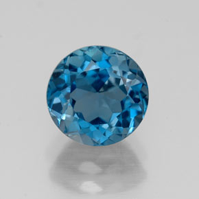 Topaze bleue naturelle coupe roude, 1,90 ct, VVS-VS