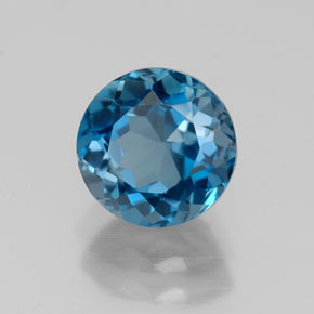 Topaze bleue naturelle coupe roude, 1,90 ct, VVS-VS