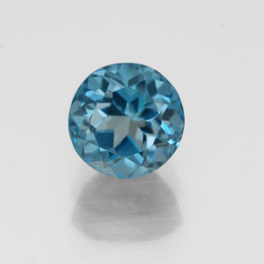 Topaze bleue naturelle coupe roude, 1,38 ct, VVS