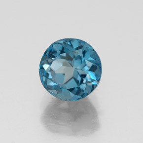 Topaze bleue naturelle coupe roude, 1,38 ct, VVS