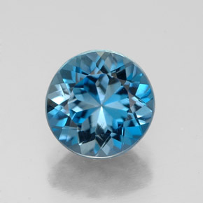 Topaze bleue naturelle coupe roude, 2,27 ct, VS