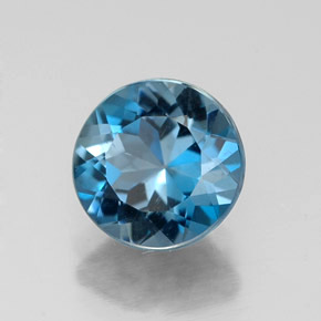 Topaze bleue naturelle coupe roude, 2,27 ct, VS