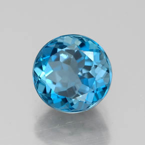 Topaze bleue naturelle coupe roude, 1,71 ct, VS