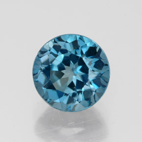 Topaze bleue naturelle coupe roude, 1,82 ct, VVS-VS