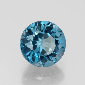 Topaze bleue naturelle coupe roude, 1,82 ct, VVS-VS