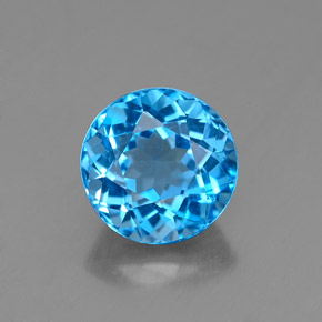 Topaze bleue naturelle coupe roude, 1,95 ct, VVS