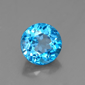 Topaze bleue naturelle coupe roude, 1,95 ct, VVS