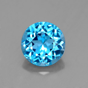 Topaze bleue naturelle coupe roude, 1,97 ct, VS