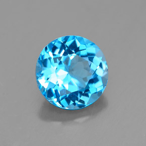 Topaze bleue naturelle coupe roude, 1,97 ct, VS