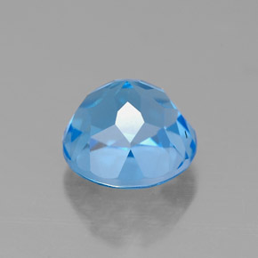 Topaze bleue naturelle coupe roude, 2,56 ct, VVS