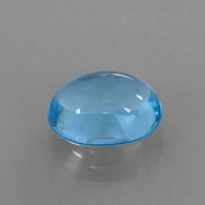 Topaze bleue naturelle coupe ovale, 4,09 ct, transparent