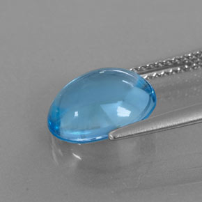 Topaze bleue naturelle coupe ovale, 4,09 ct, transparent