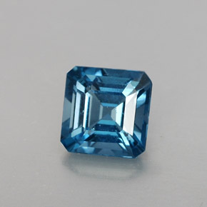 Topaze bleue naturelle taille émeraude, 1,40 ct, VVS-VS