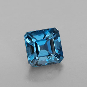 Topaze bleue naturelle taille émeraude, 1,60 ct, VVS-VS