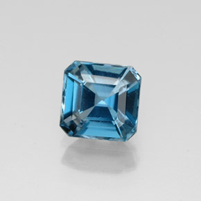 Topaze bleue naturelle taille émeraude, 1,43 ct, VVS-VS