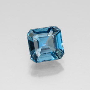 Topaze bleue naturelle taille émeraude, 1,43 ct, VVS-VS