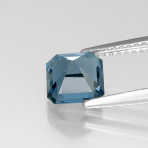 Topaze bleue naturelle taille émeraude, 1,43 ct, VVS-VS