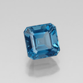 Topaze bleue naturelle taille émeraude, 1,79 ct, VS