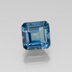 Topaze bleue naturelle taille émeraude, 1,48 ct, VVS