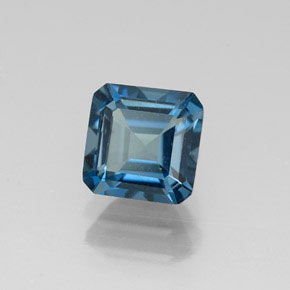Topaze bleue naturelle taille émeraude, 1,48 ct, VVS