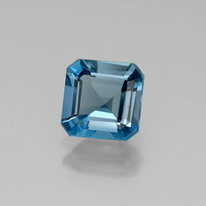 Topaze bleue naturelle taille émeraude, 1,15 ct, VVS