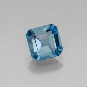 Topaze bleue naturelle taille émeraude, 1,15 ct, VVS