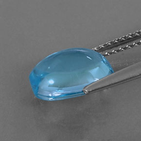 Topaze bleue naturelle taille émeraude, 3,33 ct, transparent