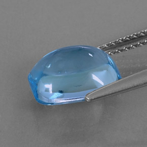 Topaze bleue naturelle taille émeraude, 3,90 ct, transparent
