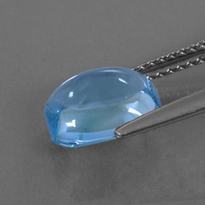 Topaze bleue naturelle taille émeraude, 3,08 ct, transparent