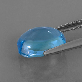Topaze bleue naturelle taille émeraude, 3,45 ct, transparent
