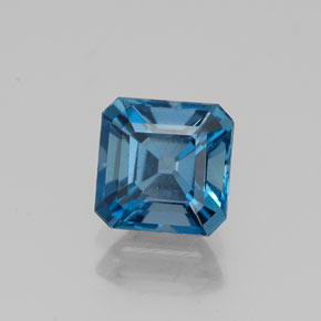 Topaze bleue naturelle taille émeraude, 1,43 ct, VS