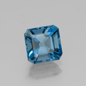 Topaze bleue naturelle taille émeraude, 1,43 ct, VS